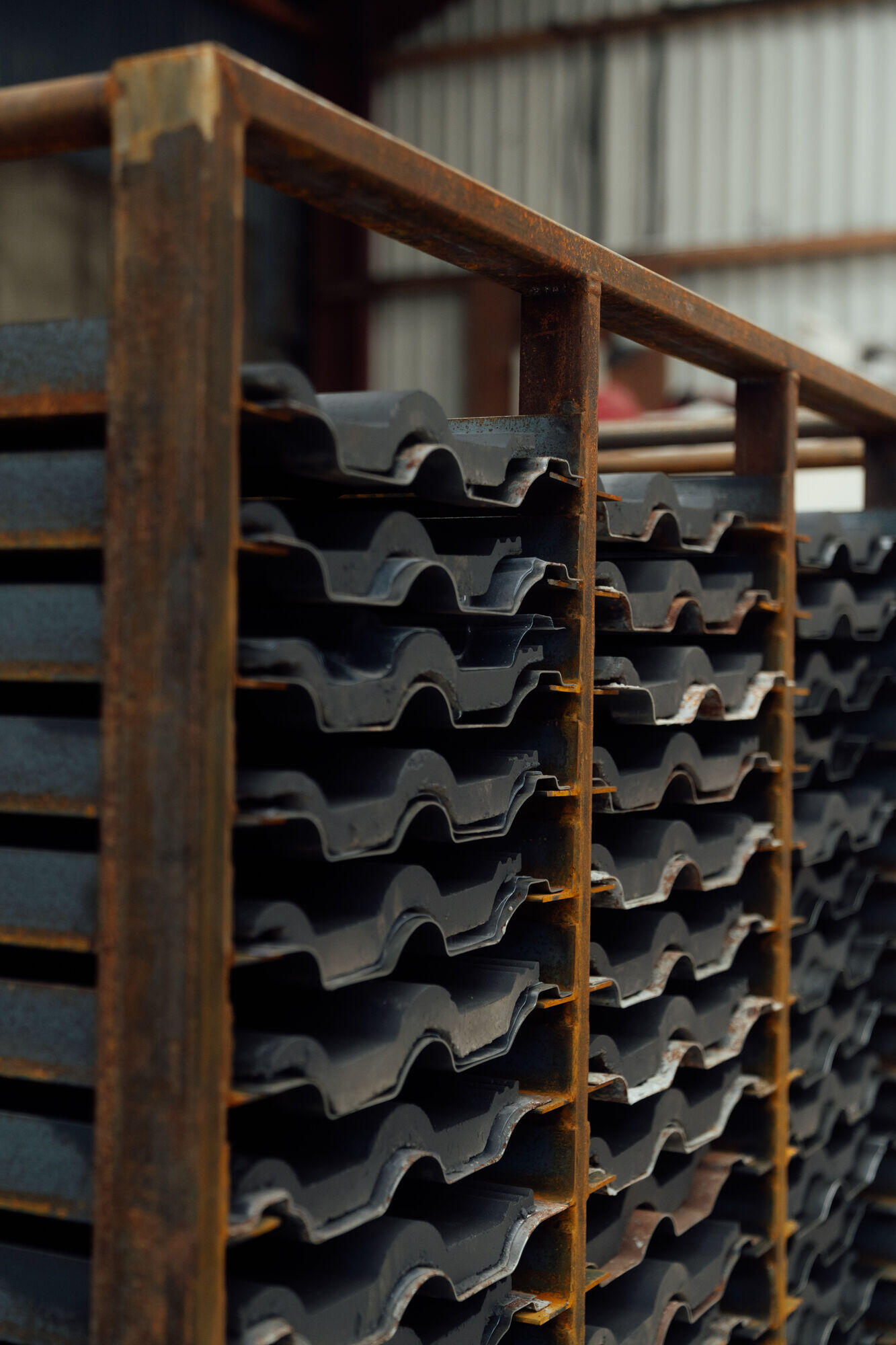 Concrete roof tiles in production at the Bellaghy yard