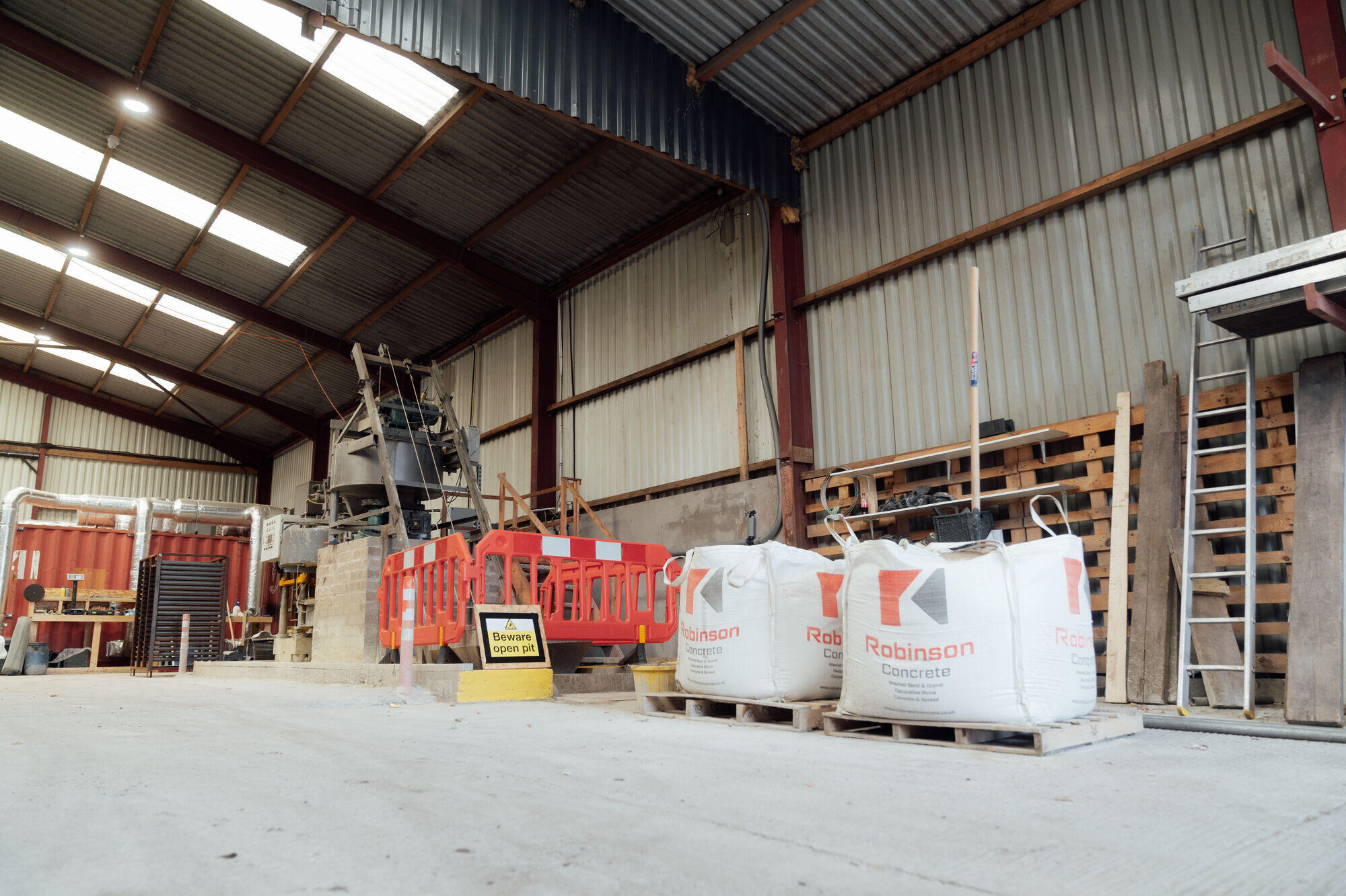 Tile manufacturing machinery at the Bellaghy yard